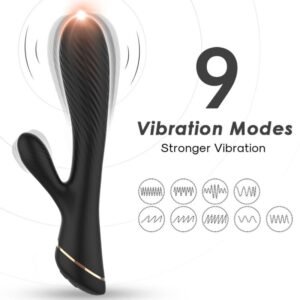 ARMONY - VIBRADOR RABBIT SILICONA NEGRO - JUGUETES BIENESTAR - El Arte del Placer