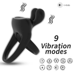ARMONY - ANILLO VIBRADOR RABBIT NEGRO - Accesorios para el pene - El Arte del Placer