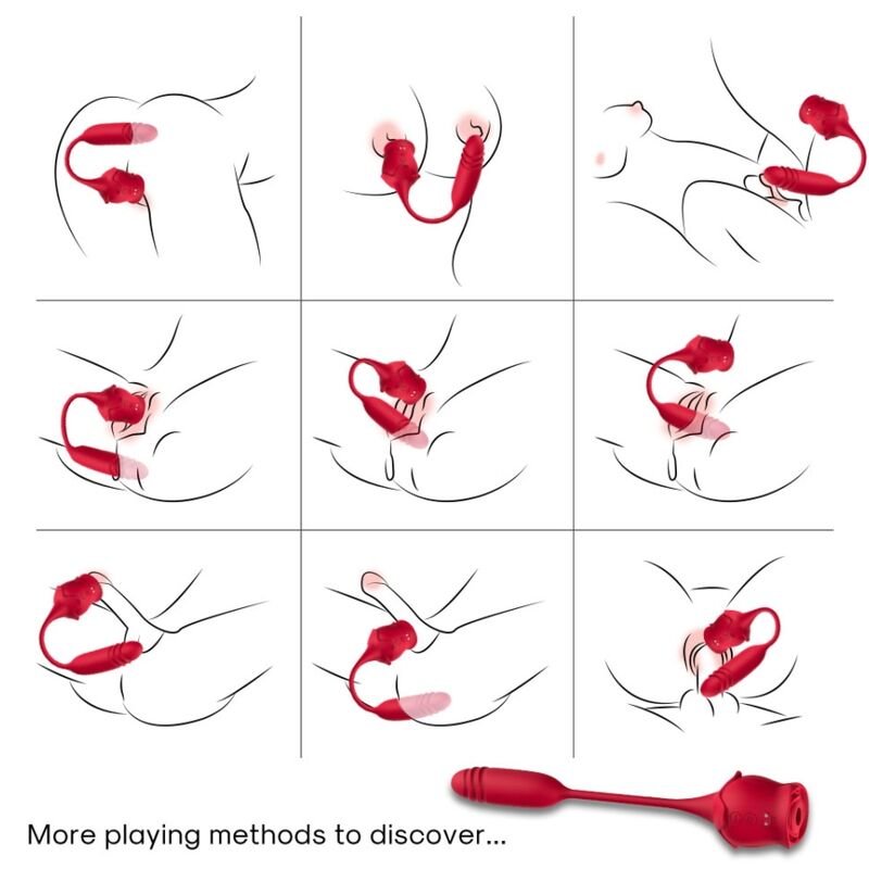 ARMONY - ROSEKNIGTH SUCCIONADOR CLÍTORIS & VIBRADOR ROJO - Estimuladores - El Arte del Placer