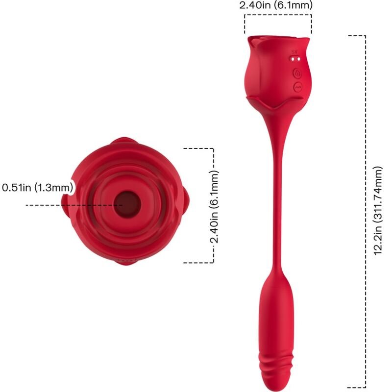 ARMONY - ROSEKNIGTH SUCCIONADOR CLÍTORIS & VIBRADOR ROJO - Estimuladores - El Arte del Placer