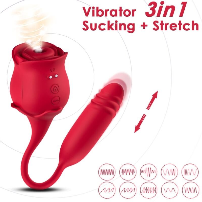 ARMONY - ROSEKNIGTH SUCCIONADOR CLÍTORIS & VIBRADOR ROJO - Estimuladores - El Arte del Placer