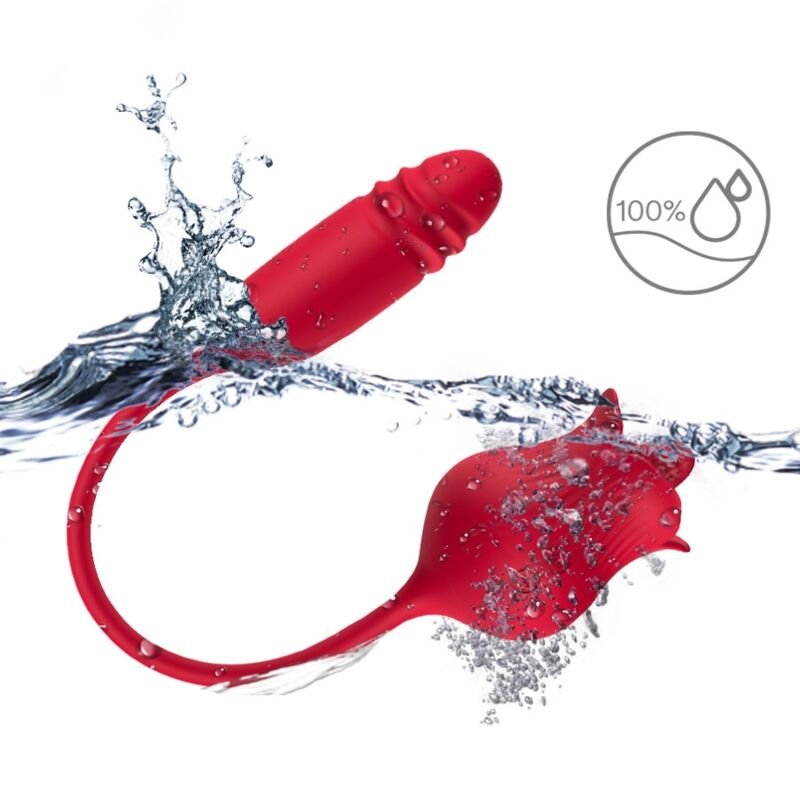 ARMONY - ROSELIP ESTIMULADOR CLITORIS CON LENGUA 10 MODOS & VIBRADOR ROJO - Estimuladores - El Arte del Placer