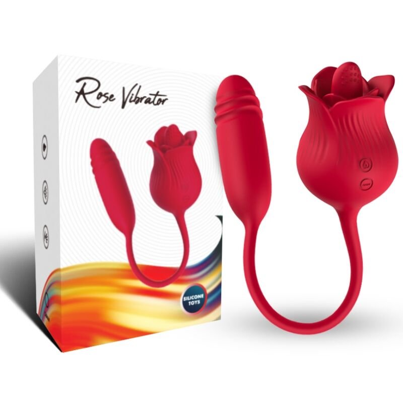 ARMONY - ROSELIP ESTIMULADOR CLITORIS CON LENGUA 10 MODOS & VIBRADOR ROJO - Estimuladores - El Arte del Placer