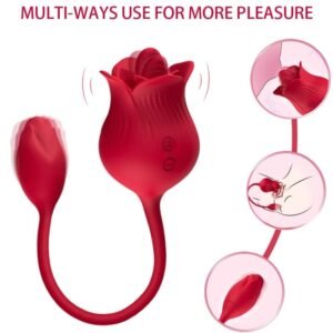 ARMONY - ROSA VIBRADOR ESTIMULADOR CLÍTORIS CON COLA 10 MODOS ROJO - Estimuladores - El Arte del Placer