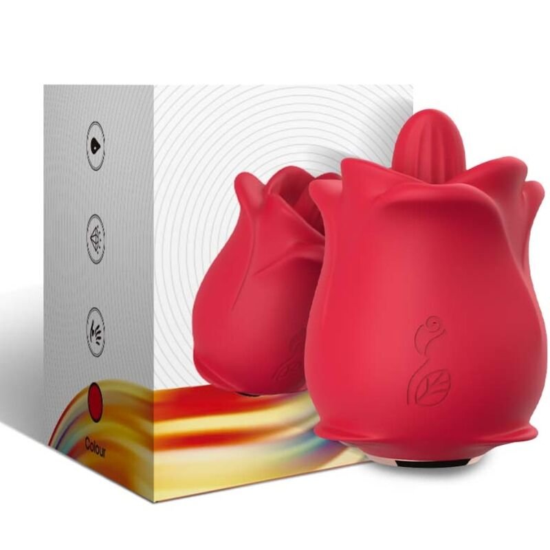 ARMONY - ROSA VIBRADOR ESTIMULADOR CON LENGUA CLITORIS 10 MODOS ROJO - Estimuladores - El Arte del Placer