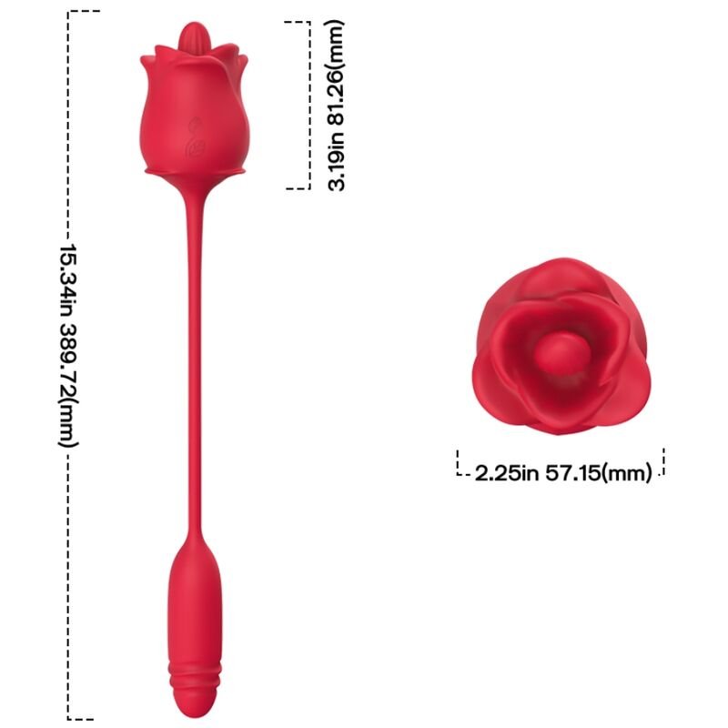 ARMONY - ROSA 3 EN 1, ESTIMULADOR, SUCCIONADOR Y UP&DOWN CON COLA ROJO - Estimuladores - El Arte del Placer