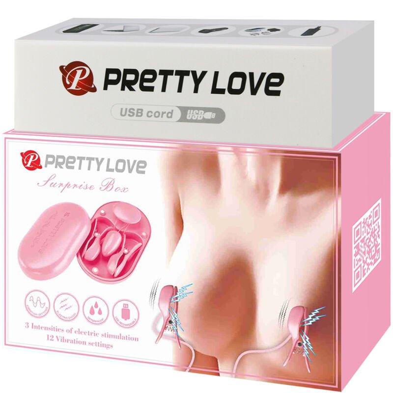 PRETTY LOVE - SURPRISE BOX PINZAS ELECTRO ESTIMULACION ROSA - Imagen 9