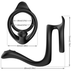 ARMONY - TAIL ANILLO DOBLE ANAL NEGRO - Accesorios para el pene - El Arte del Placer