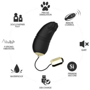 ARMONY - KITTY HUEVO VIBRADOR PUNTO G CONTROL REMOTO NEGRO - Estimuladores - El Arte del Placer