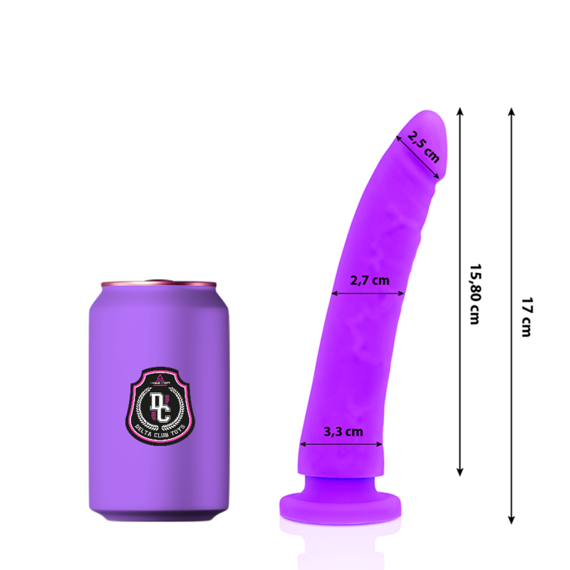 DELTA CLUB – DILDO REALISTA SILICONA MEDICA 17 CM -O- 3 CM - Dildos sin Vibración - El Arte del Placer