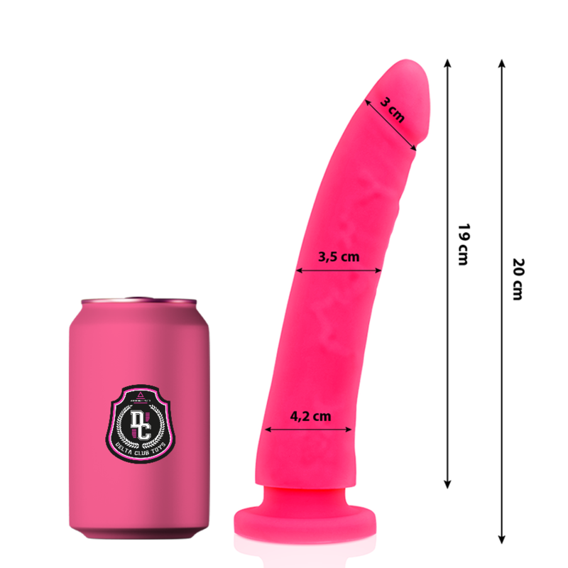 DELTA CLUB – DILDO REALISTA SILICONA MEDICA 20 CM -O- 4 CM - Dildos sin Vibración - El Arte del Placer