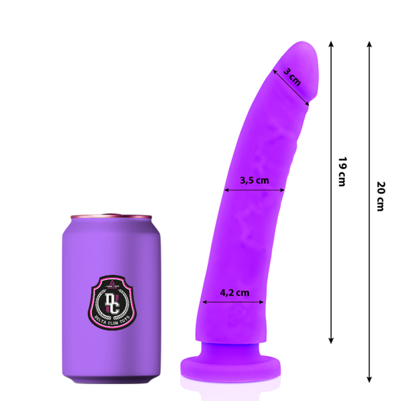 DELTA CLUB – DILDO REALISTA SILICONA MEDICA 20 CM -O- 4 CM - Dildos sin Vibración - El Arte del Placer
