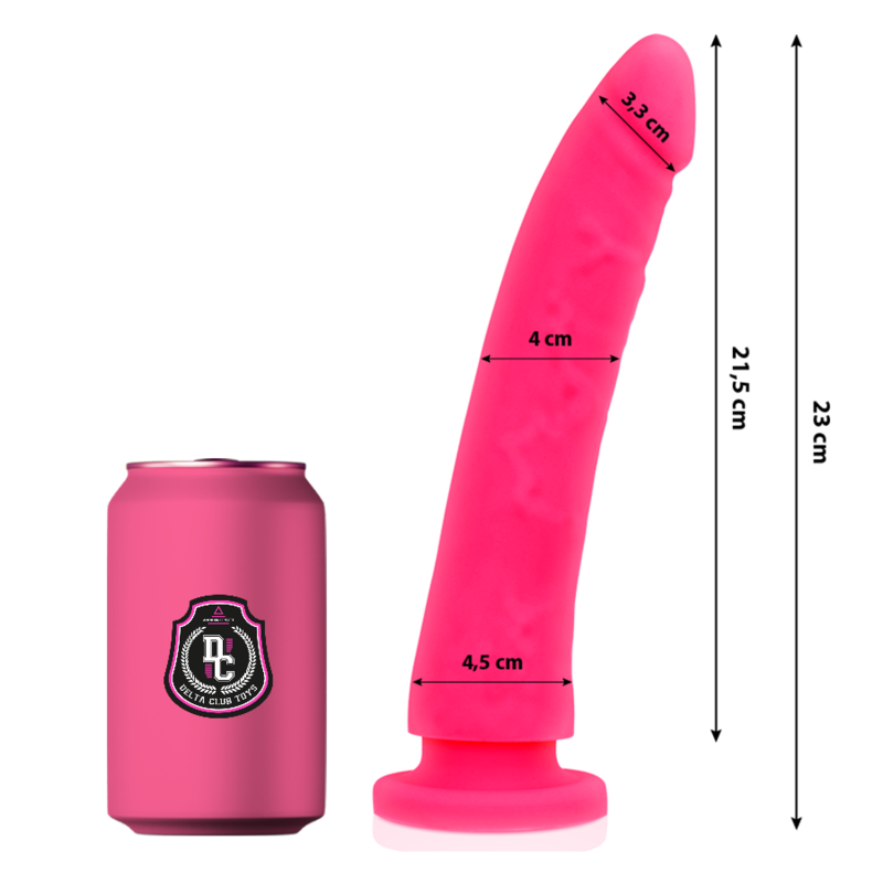 DELTA CLUB – DILDO REALISTA SILICONA MEDICA 23 CM -O- 4.5 CM - Dildos sin Vibración - El Arte del Placer
