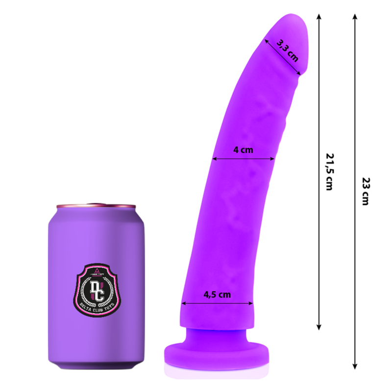 DELTA CLUB – DILDO REALISTA SILICONA MEDICA 23 CM -O- 4.5 CM - Dildos sin Vibración - El Arte del Placer