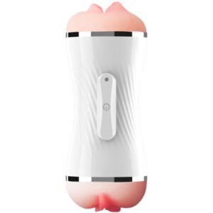 ARMONY - MASTURBADOR VIBRADOR DOBLE VAGINA & BOCA BLANCO - JUGUETES BIENESTAR - El Arte del Placer