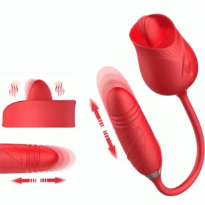 ARMONY - DELIGHT FLOWER VIBRADOR & THRUSTING CON LENGUA ROJO - Estimuladores - El Arte del Placer
