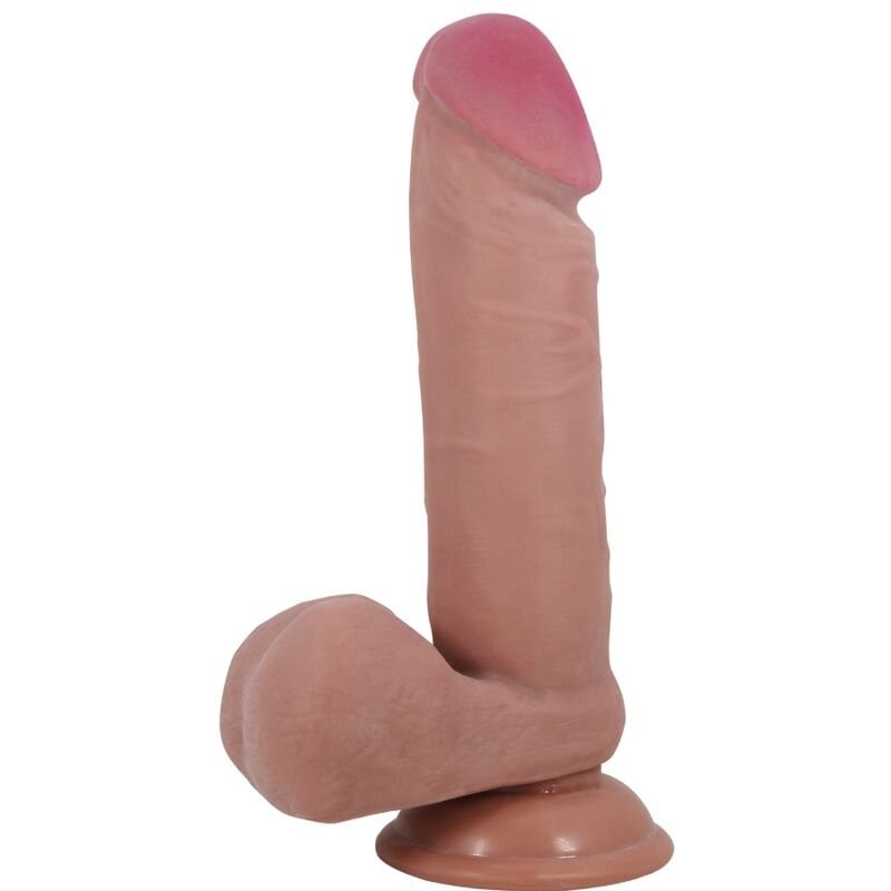 PRETTY LOVE - SLIDING SKIN SERIES DILDO REALÍSTICO CON VENTOSA PIEL DESLIZANTE MULATO 20.5 CM - Dildos sin Vibración - …