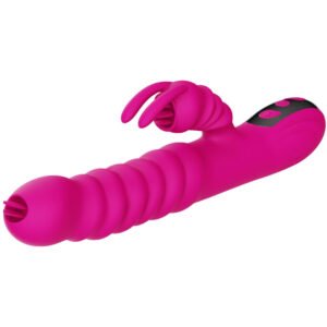 ARMONY - VIBRADOR MULTIFUNCION RABBIT DOBLE LENGUA EFECTO CALOR FUCSIA - JUGUETES BIENESTAR - El Arte del Placer