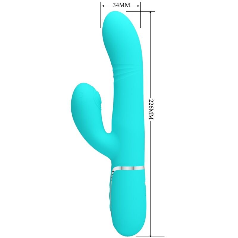 PRETTY LOVE - VIBRADOR PUNTO G MULTIFUNCIÓN VERDE AGUA - JUGUETES BIENESTAR - El Arte del Placer