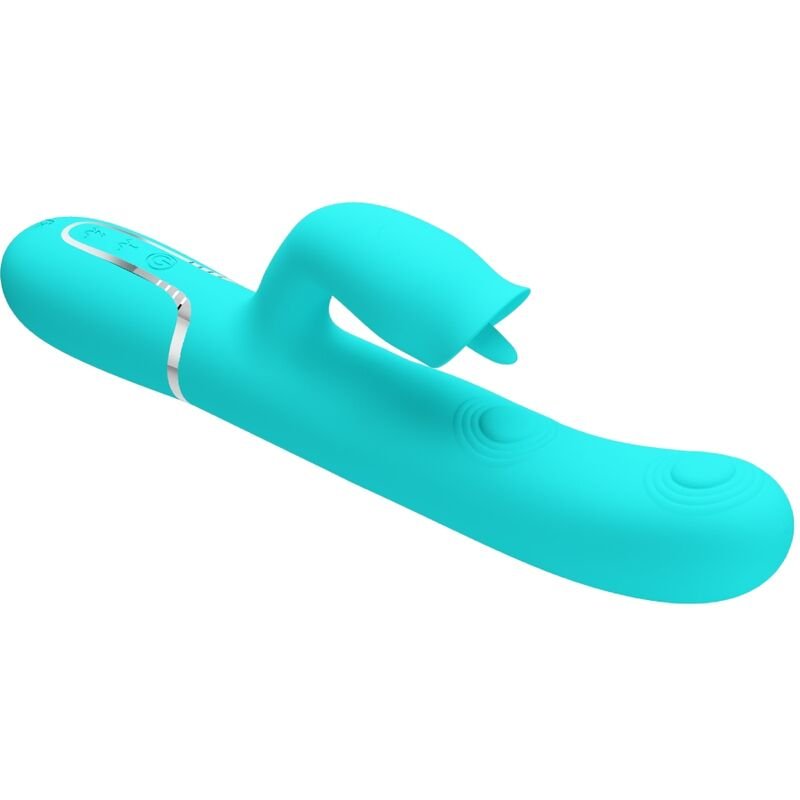 PRETTY LOVE - VIBRADOR RABBIT CON LICKING VERDE AGUA - JUGUETES BIENESTAR - El Arte del Placer