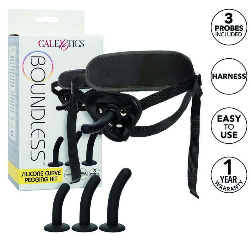 CALEXOTICS - BOUNDLESS KIT ARNÉS SILICONA CURVADO - Arneses - El Arte del Placer