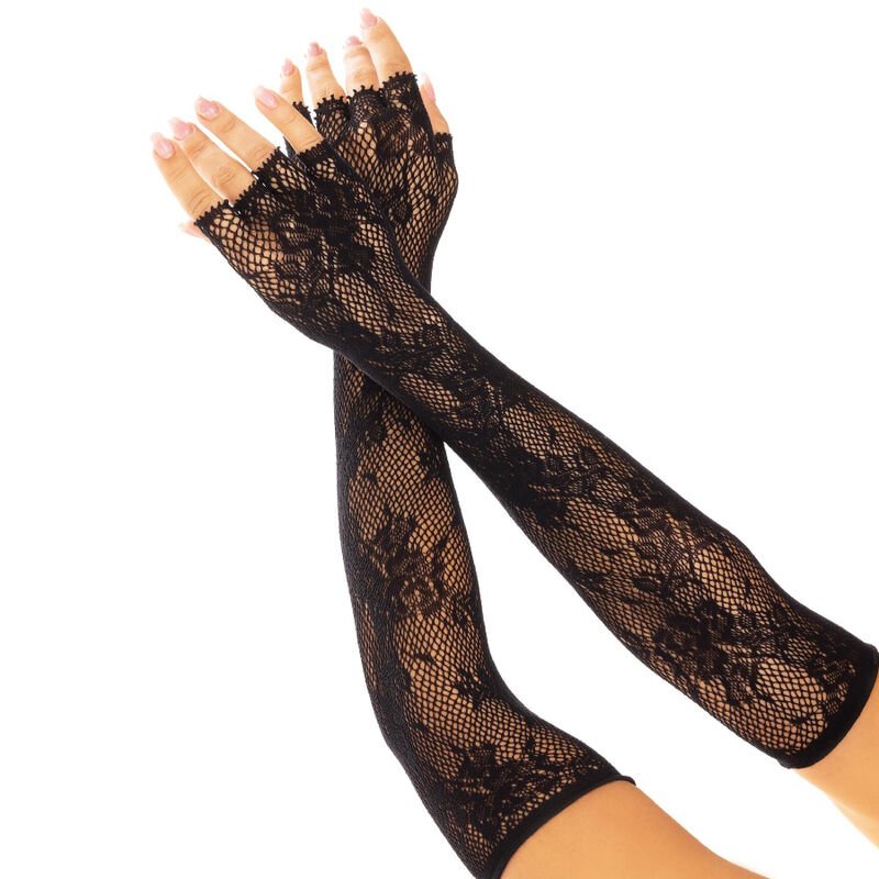 LEG AVENUE – GUANTES SIN DEDOS RED FLORAL - Accesorios - El Arte del Placer
