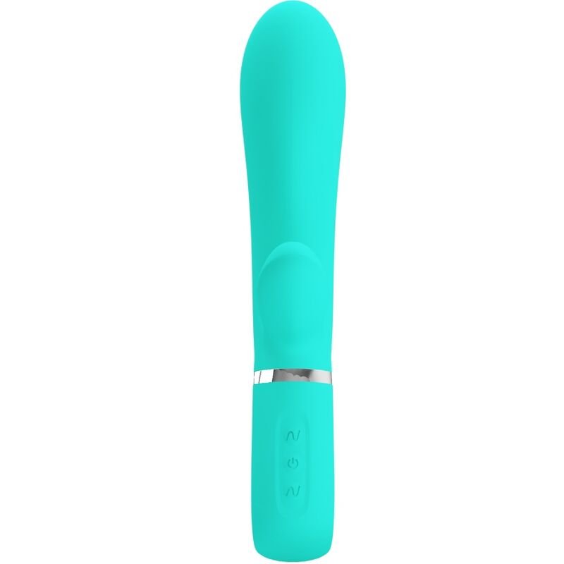 PRETTY LOVE - THOMAS VIBRADOR PUNTO G MULTIFUNCIÓN VERDE AGUA - JUGUETES BIENESTAR - El Arte del Placer