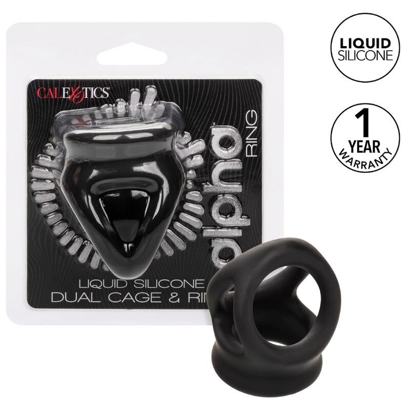 CALEXOTICS - ALPHA ANILLO DE JAULA DOBLE NEGRO - Accesorios para el pene - El Arte del Placer