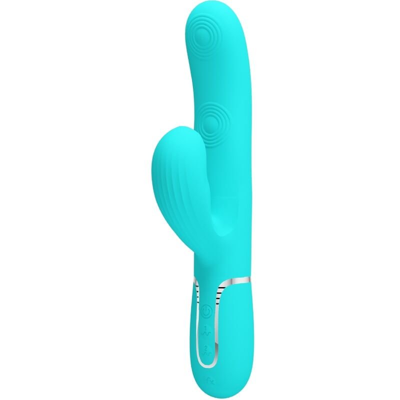 PRETTY LOVE - PERLITA VIBRADOR PUNTO G 3 EN 1 MULTIFUNCIÓN VERDE AGUA - JUGUETES BIENESTAR - El Arte del Placer