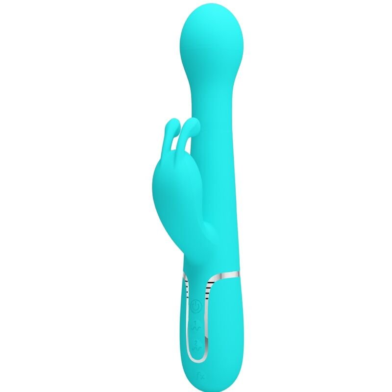 PRETTY LOVE - DEJON VIBRADOR RABBIT 3 EN 1 MULTIFUNCIÓN VERDE AGUA - JUGUETES BIENESTAR - El Arte del Placer