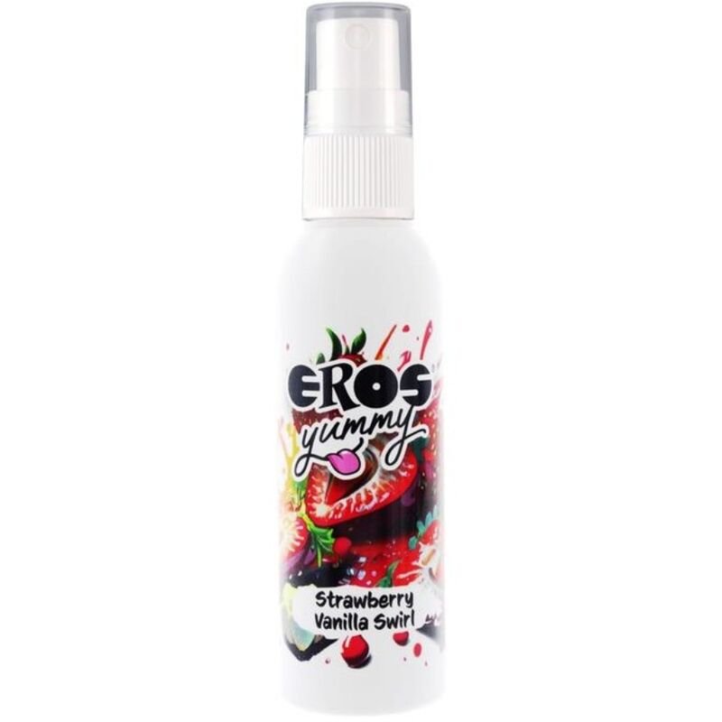 EROS - YUMMY SPRAY CORPORAL STRAWBERRY VAINILLA SWIRL 50 ML - Aceites con Sabores - El Arte del Placer