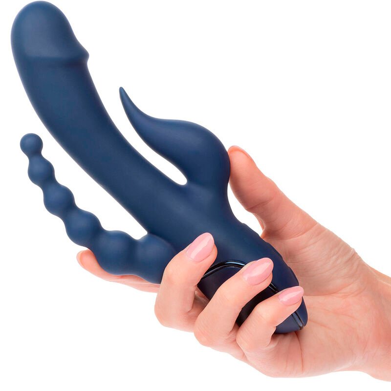 CALEXOTICS - VIBRADOR TRIPLE ORGASM AZUL - JUGUETES BIENESTAR - El Arte del Placer