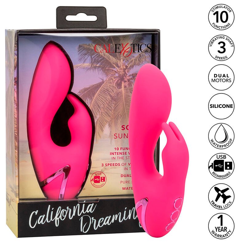 CALEXOTICS - SO. CAL SUSHINE VIBRATOR RABBIT FUCSIA BY CALIFORNIA DREAMING - JUGUETES BIENESTAR - El Arte del Placer
