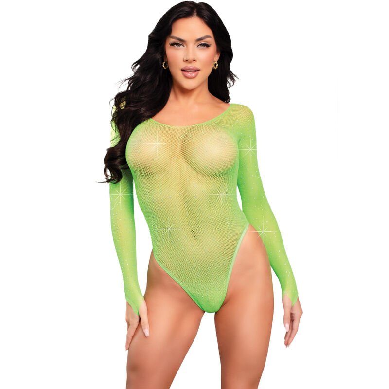 LEG AVENUE – BODY MANGA LARGA CRISTALIZADA - Bodys - El Arte del Placer