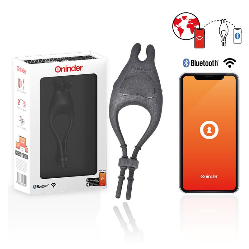 ONINDER - PAMPA ANILLO VIBRADOR AJUSTABLE Y MULTIPOSICION  - APP GRATUITA - Accesorios para el pene - El Arte del Placer