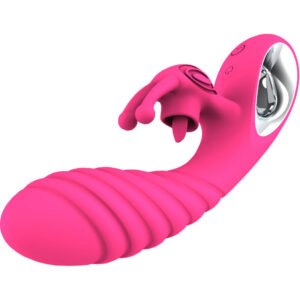 ARMONY - VICKY VIBRADOR RABBIT CON LENGUA PULL RING FUCSIA - JUGUETES BIENESTAR - El Arte del Placer