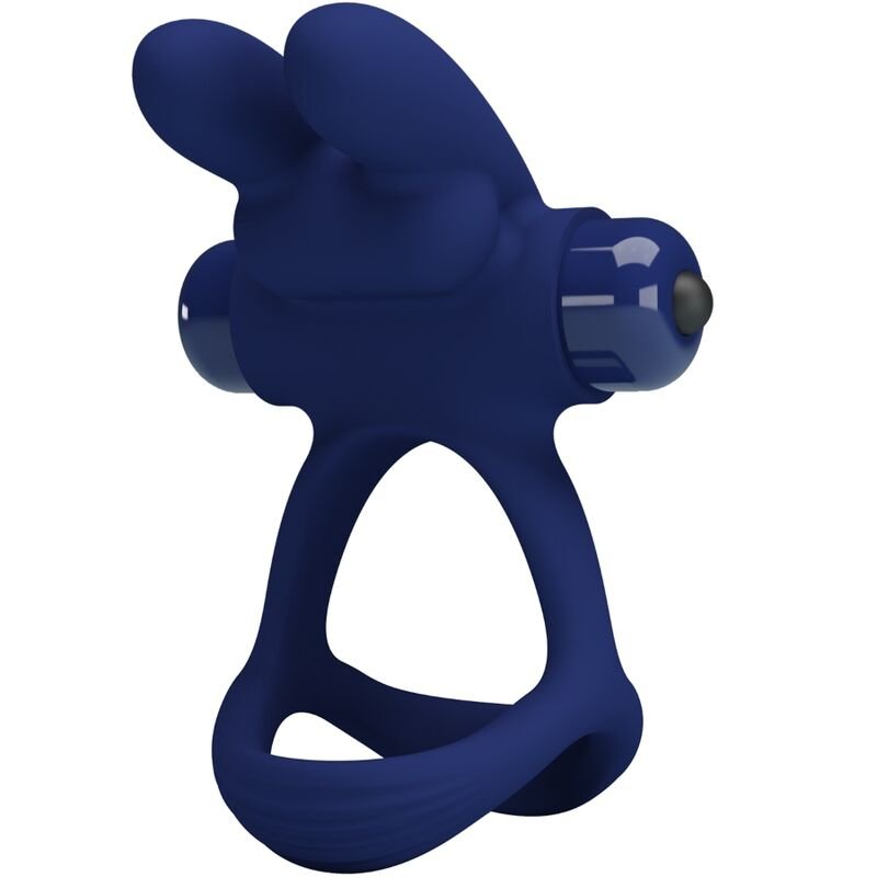 PRETTY LOVE - FRANCISCO DOBLE ANILLO VIBRADOR RABBIT AZUL - Accesorios para el pene - El Arte del Placer