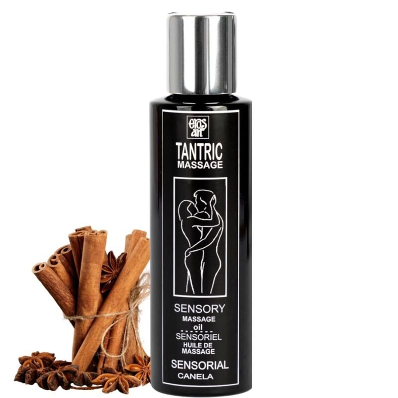 EROS-ART - ACEITE MASAJE TÁNTRICO NATURAL Y AFRODISÍACO CANELA 100 ML - Aceites con Sabores - El Arte del Placer