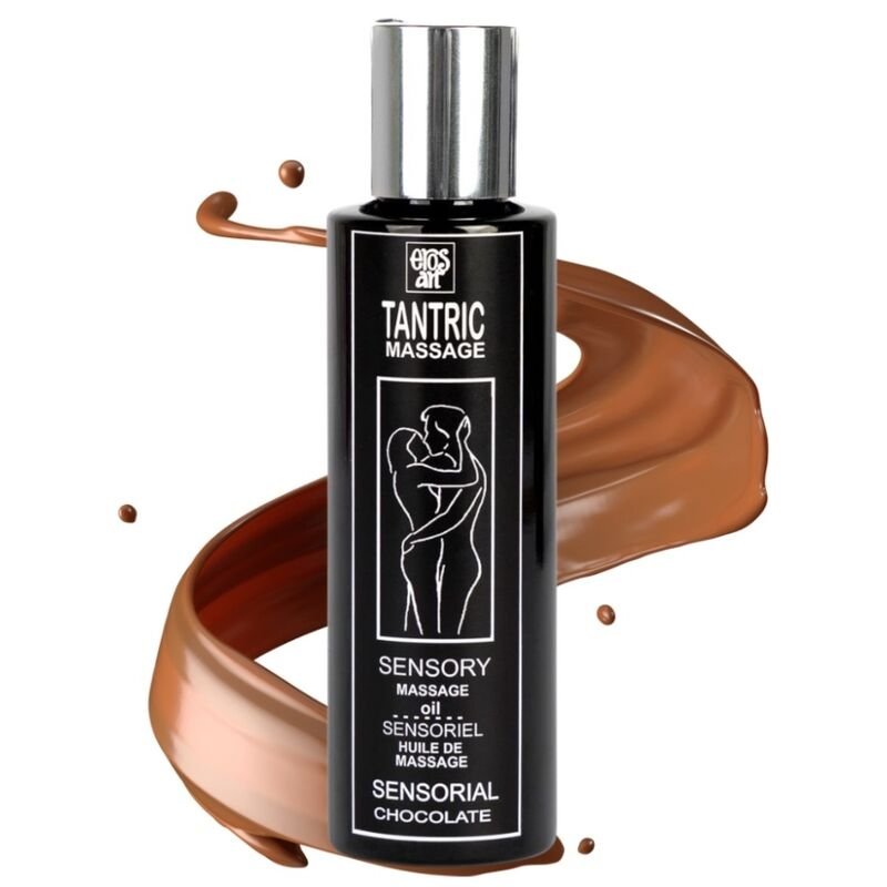 EROS-ART - ACEITE MASAJE TÁNTRICO NATURAL Y AFRODISÍACO CHOCOLATE 100 ML - Aceites con Sabores - El Arte del Placer