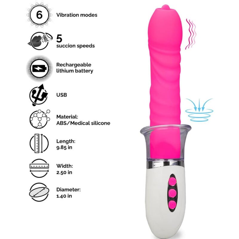 ARMONY - LIBERTY VIBRADOR & THRUSTING CON LENGUA - JUGUETES BIENESTAR - El Arte del Placer