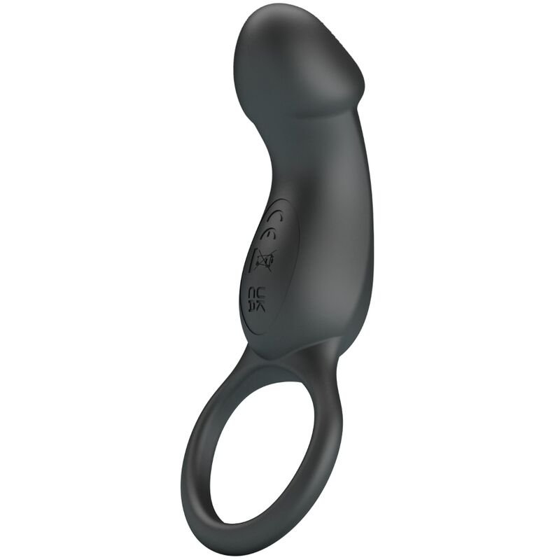 PRETTY LOVE - TRAE ANILLO VIBRADOR CON ESTIMULADOR NEGRO - Accesorios para el pene - El Arte del Placer