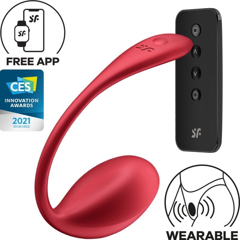 SATISFYER - SHINY PETAL ESTIMULADOR PUNTO G CONTROL REMOTO ROJO APP GRATUITA - JUGUETES BIENESTAR - El Arte del Placer