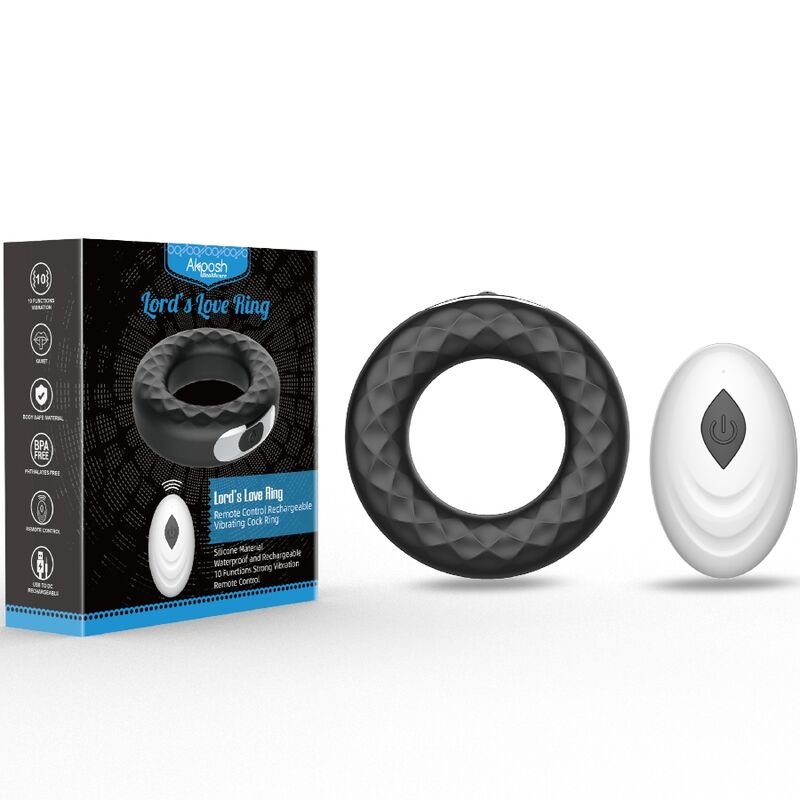 ARMONY - LORD'S LOVE ANILLO VIBRADOR CONTROL REMOTO NEGRO - Accesorios para el pene - El Arte del Placer
