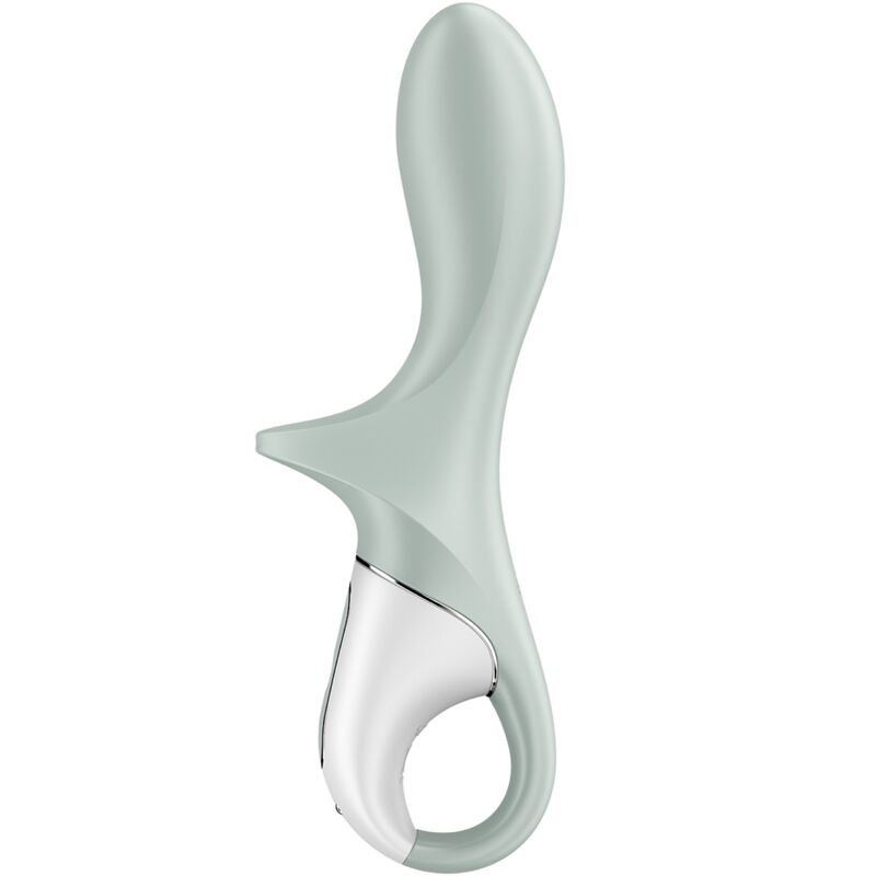 SATISFYER - AIR PUMP BOOTY 3 VIBRADOR ANAL INFLABLE VERDE GRIS - JUGUETES BIENESTAR - El Arte del Placer