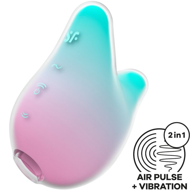 SATISFYER - MERMAID VIBES ESTIMULADOR & VIBRADOR MENTA Y ROSA - Estimuladores - El Arte del Placer