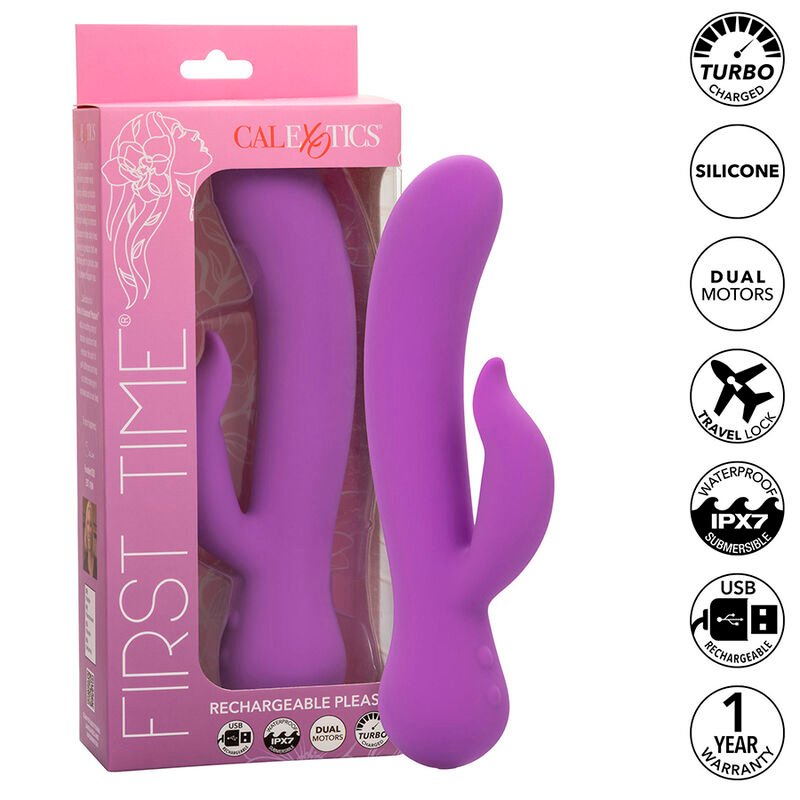 CALEXOTICS - FIRST TIME VIBRADOR COMPLACIENTE RECARGABLE MORADO - JUGUETES BIENESTAR - El Arte del Placer