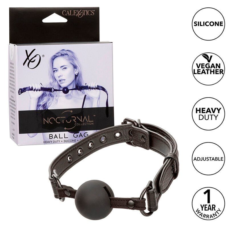 CALEXOTICS - NOCTURNAL MORDAZA DE BOLA SILICONA NEGRO - BDSM & BONDAGE - El Arte del Placer