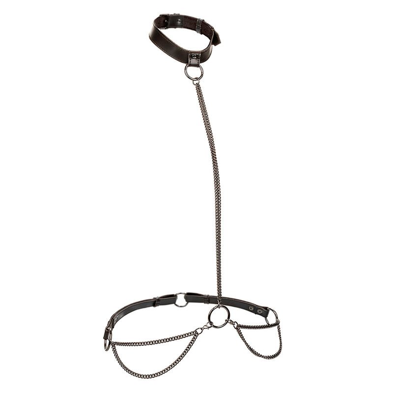 CALEXOTICS - EUPHORIA COLLAR HALTER Y CORREA CON CADENA - BDSM & BONDAGE - El Arte del Placer