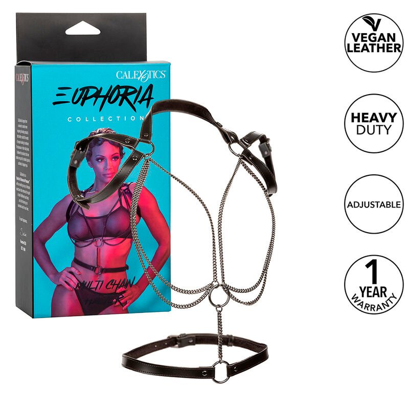CALEXOTICS - EUPHORIA ARNÉS ESTILO CABESTRO CON MÚLTIPLES CADENAS PREMIUM - Arneses fijación - El Arte del Placer