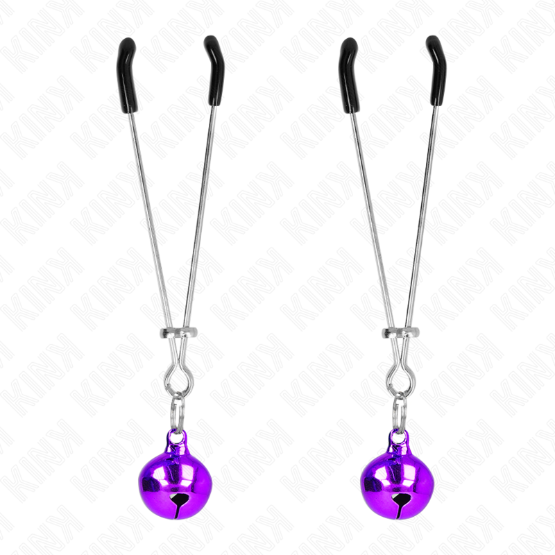 KINK – PINZAS PARA PEZONES FINA CON CASCABEL 7 CM - Artículos BDSM - El Arte del Placer